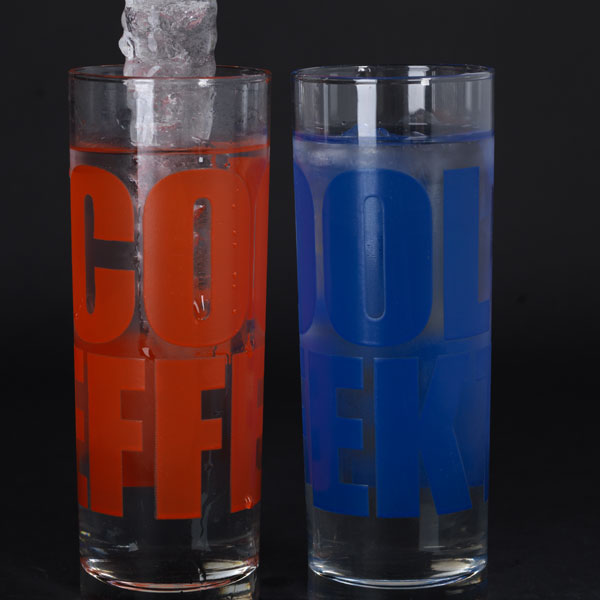 Glasdruck Gläser Cool Effekt Druckfarbe Kälte Färbung
